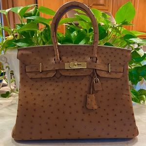 Custom made Ostrich birkin style bag